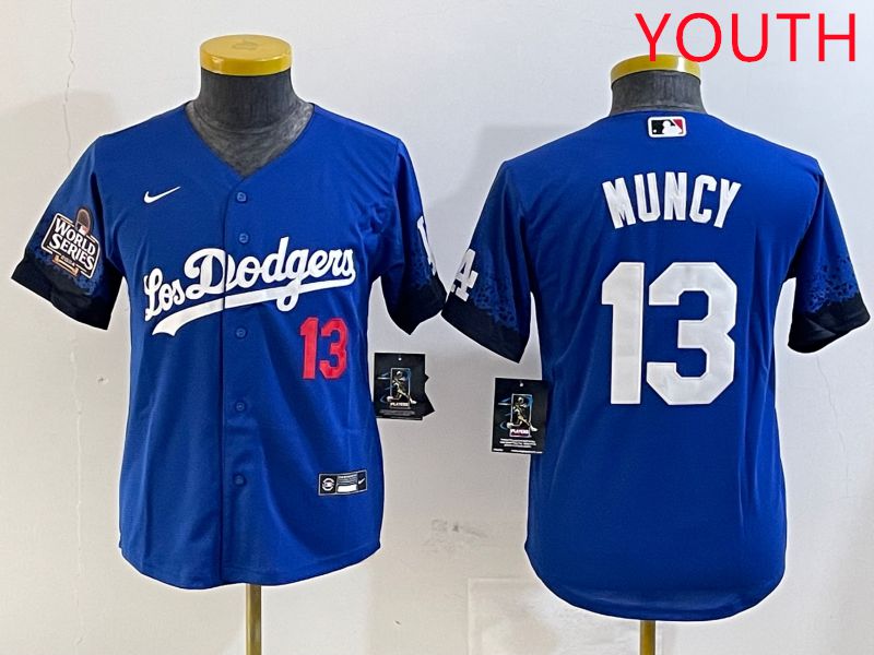 Youth Los Angeles Dodgers 13 Muncy Blue City Edition 2025 Nike MLB Jersey style 3